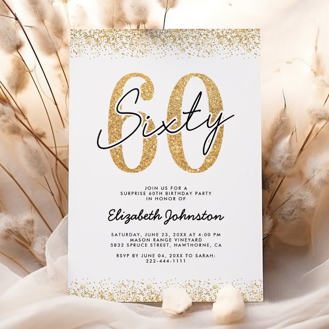 Invitation Soirée de l'Elégant Gold 60e Anniversaire (Créateur téléchargé)