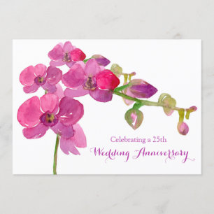 Invitation Soirée de l'Orchidée rose 25ème Mariage