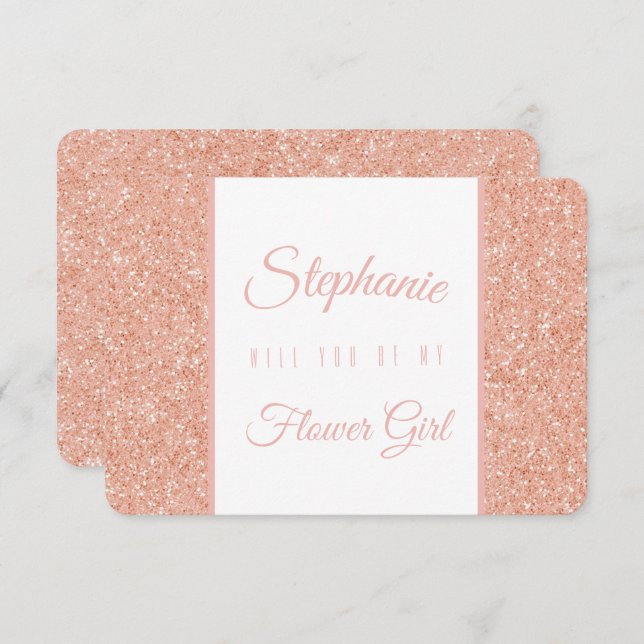 Invitation Soirée de mariage de Parties scintillant d'or rose (Devant / Derrière)