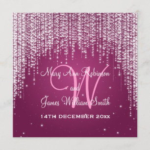 Invitation Soirée de mariage élégante éblouissante Berry rose