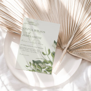 Invitation Soirée de mariage Feuille Elégante Verdure