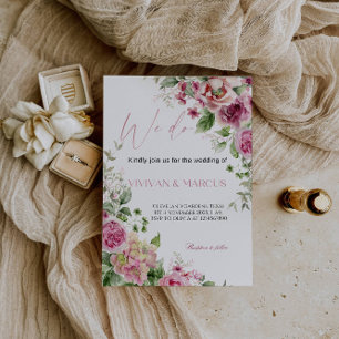 Invitation Soirée de mariage florale "We Do"