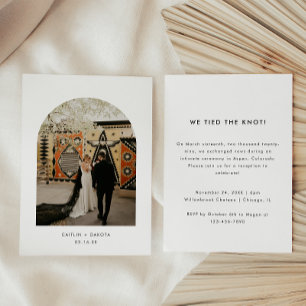 Invitation Soirée de mariage minimaliste avec arc photo