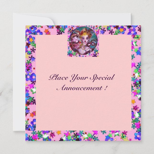 INVITATION SOIRÉE DE MASQUERADE VÉNITIENNE DE LA SAINT-VALENT (Devant)