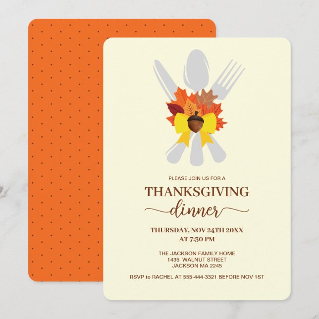 Invitation Soirée de moisson de Thanksgiving (Devant / Derrière)