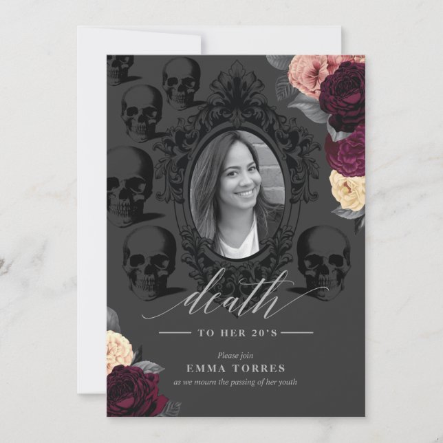 Invitation Soirée de mort à mes 20 ans (Devant)