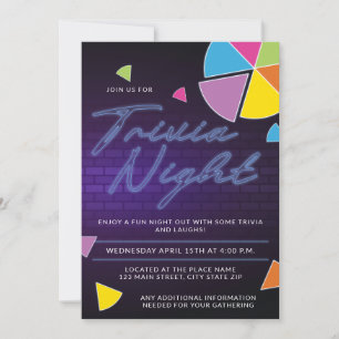Invitation Soirée de Neon Trivia