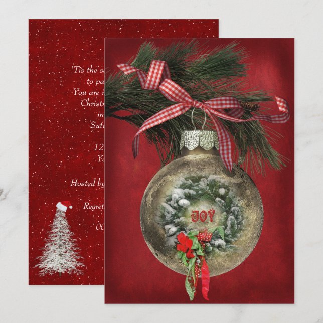 Invitation Soirée de Noël (Devant / Derrière)