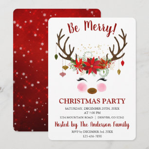 Invitation Soirée de Noël à Reindeer