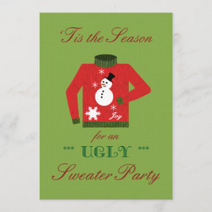 Invitation Soirée de Noël affreuse avec sueur de Snowman