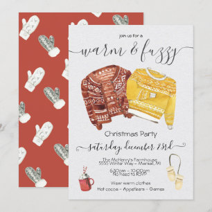 Invitation Soirée de Noël Chaud et Fuzzy
