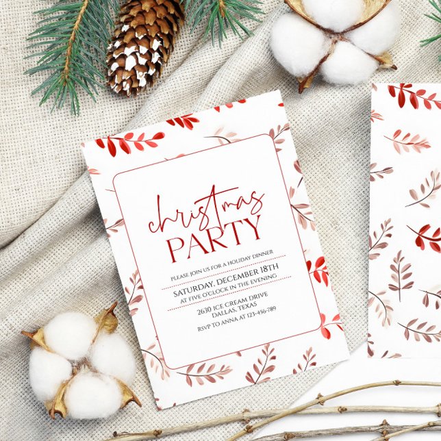Invitation Soirée de Noël classique (Créateur téléchargé)
