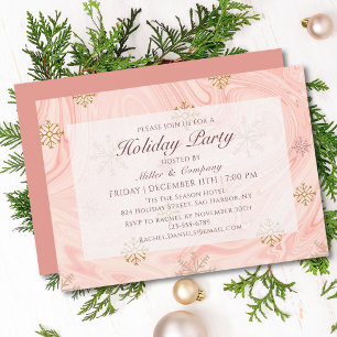 Invitation Soirée de Noël de la société Chic Pink Gold