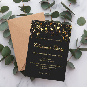 Invitation Soirée de Noël de la société des étoiles d'or noir