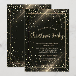 Invitation Soirée de Noël de la Stylish Gold Dots Company