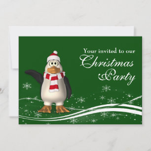 Invitation Soirée de Noël de Pingouin Père Noël
