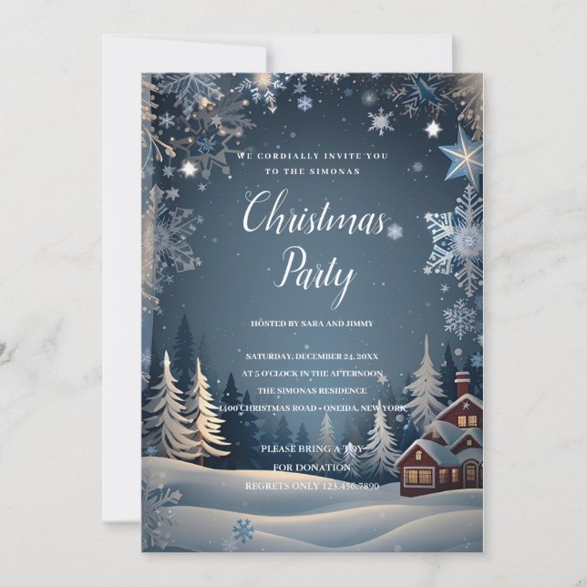 Invitation Soirée de Noël d'hiver (Devant)