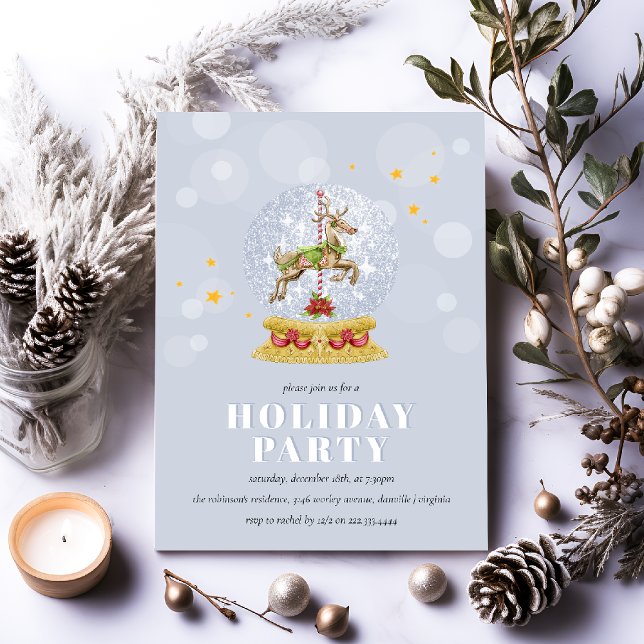 Invitation Soirée de Noël du Carrousel de neige (Créateur téléchargé)