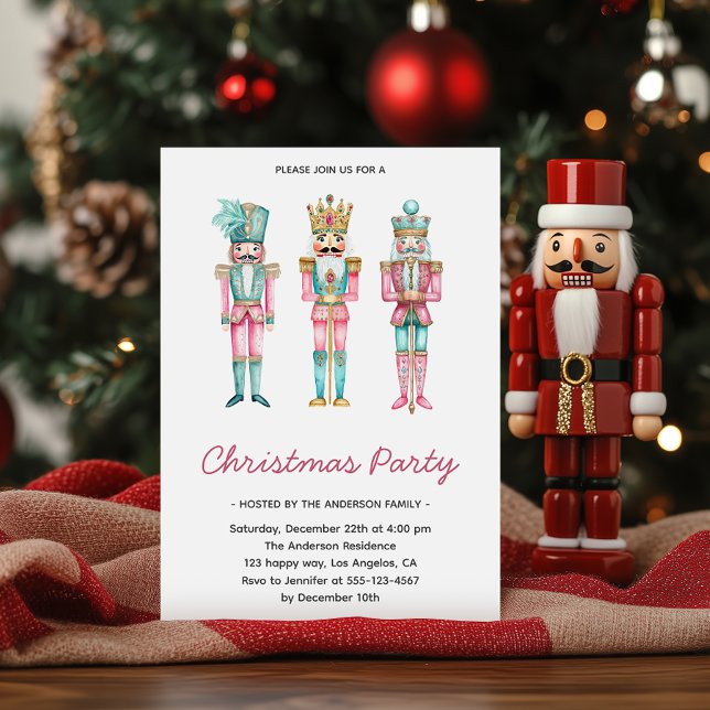 Invitation Soirée de Noël Elegant Nutcracker (Créateur téléchargé)