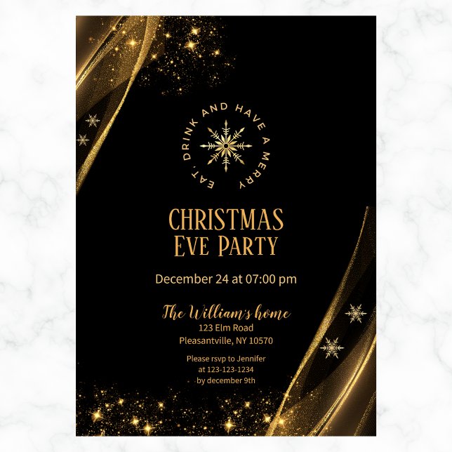 Invitation Soirée de Noël élégante (Créateur téléchargé)
