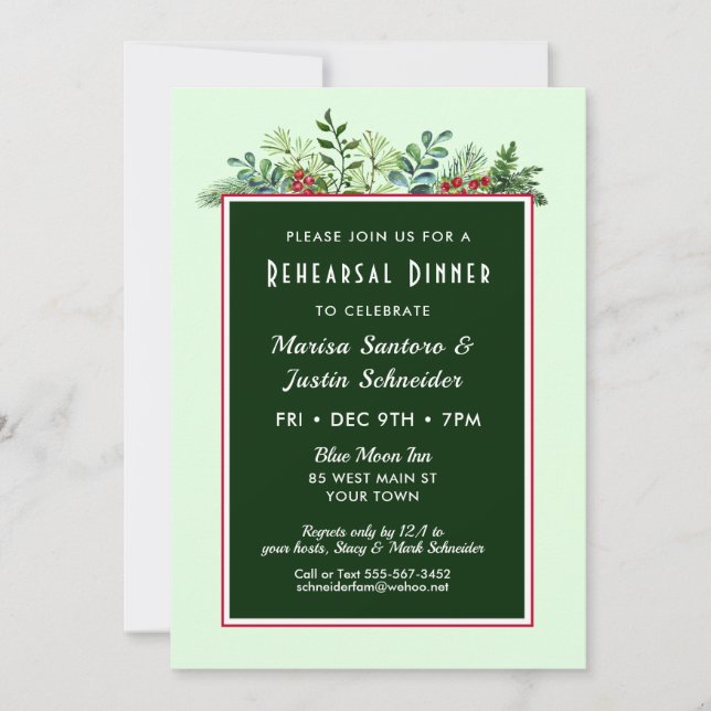 Invitation Soirée de Noël Elégante (Devant)