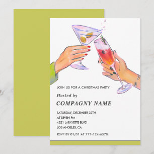Invitation Soirée de Noël élégante de l'entreprise Cocktail P