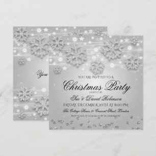 Invitation Soirée de Noël en argent