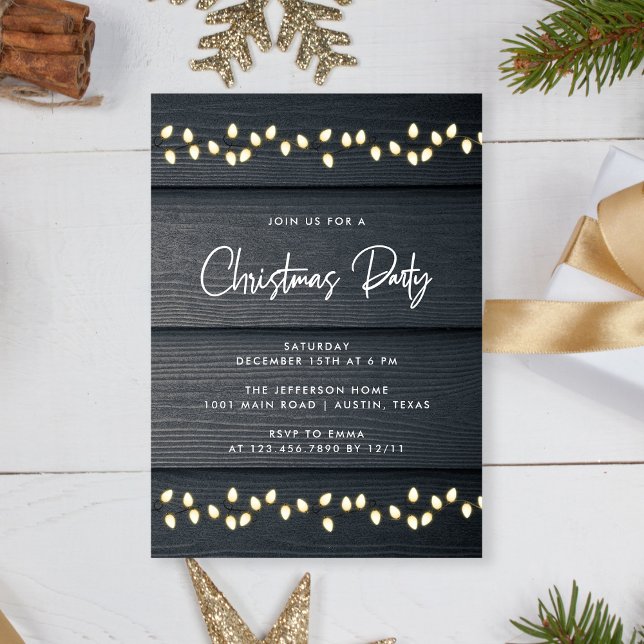 Invitation Soirée de Noël en famille abordable (Personalized Elegant Affordable Family Christmas Party Invitation)