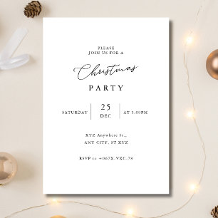 Invitation Soirée de Noël en noir et blanc