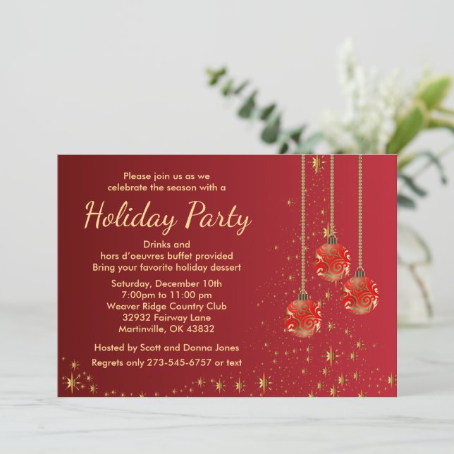Invitation Soirée de Noël Festive (Debout devant)