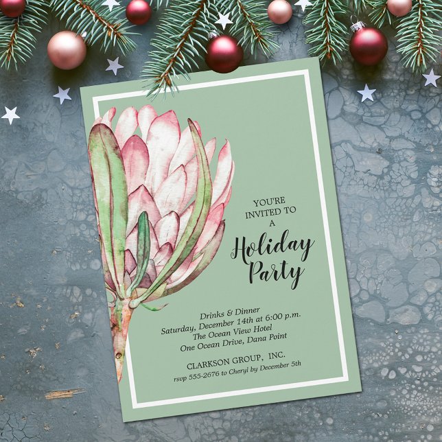 Invitation Soirée de Noël Floral (Stylish Floral Holiday Christmas Party Invitations - PRINTED and/or INSTANT DOWNLOAD)