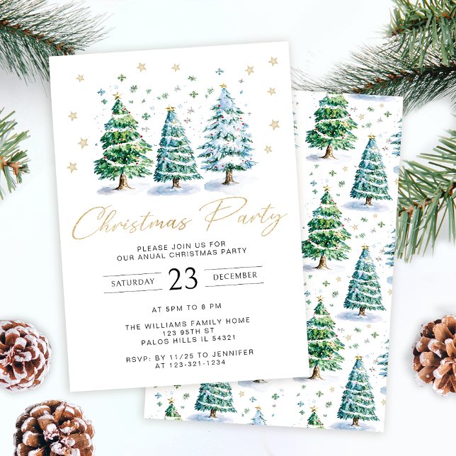 Invitation Soirée de Noël Gold (Créateur téléchargé)