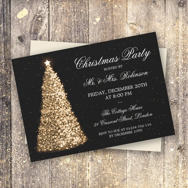 Invitation Soirée de Noël Gold (Créateur téléchargé)