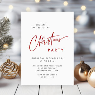 Invitation Soirée de Noël minimaliste élégante