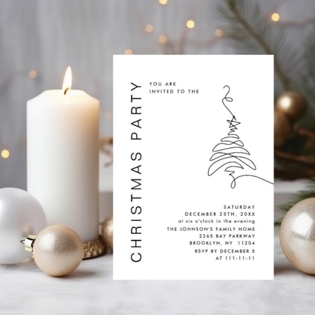 Invitation Soirée de Noël minimaliste élégante (Créateur téléchargé)