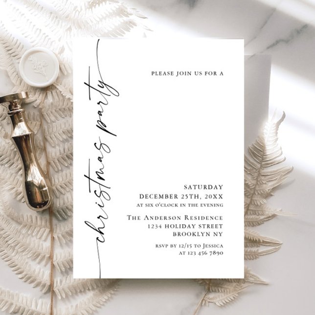 Invitation Soirée de Noël minimaliste élégante (Créateur téléchargé)