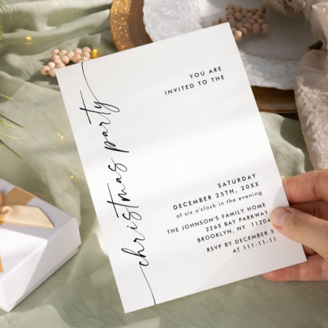 Invitation Soirée de Noël minimaliste élégante (Créateur téléchargé)