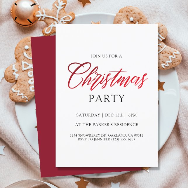 Invitation Soirée de Noël minimaliste élégante (Créateur téléchargé)