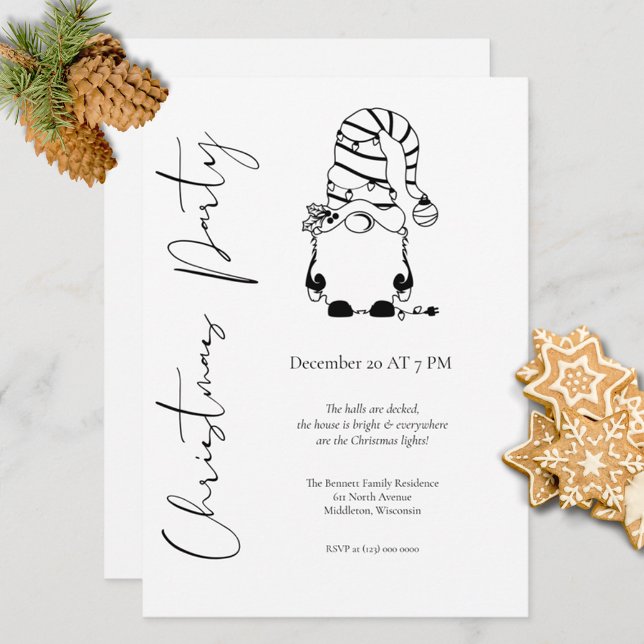 Invitation Soirée de Noël minimaliste moderne (Créateur téléchargé)