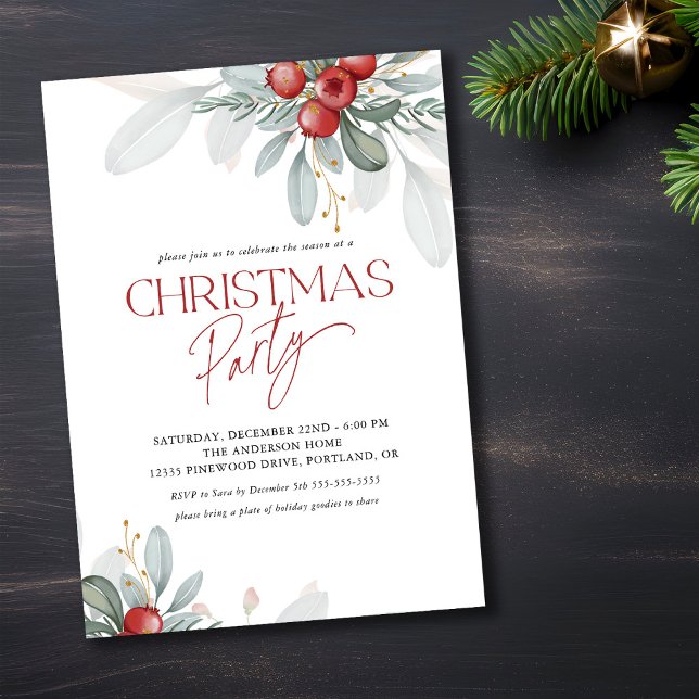 Invitation Soirée de Noël moderne et élégante (Créateur téléchargé)