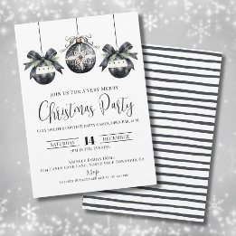 Invitation Soirée de Noël noir blanc élégant