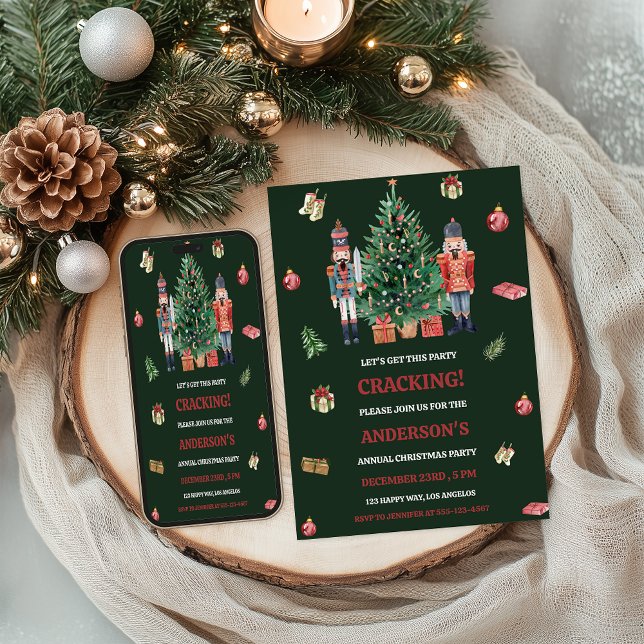 Invitation Soirée de Noël Nutcracker | Festive (Créateur téléchargé)