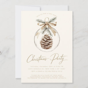 Invitation Soirée de Noël Rustique minimaliste