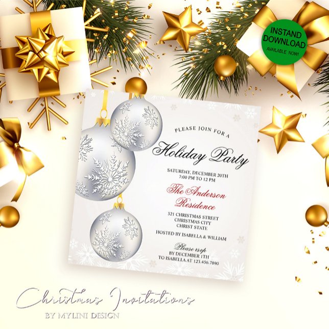 Invitation Soirée de Noël simple et élégante (Créateur téléchargé)