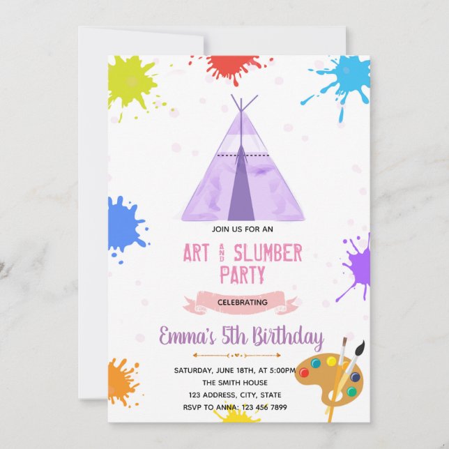 Invitation Soirée de peinture (Devant)