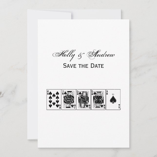 Invitation Soirée de Poker au Casino Quinte Flush Royale Piqu (Devant)