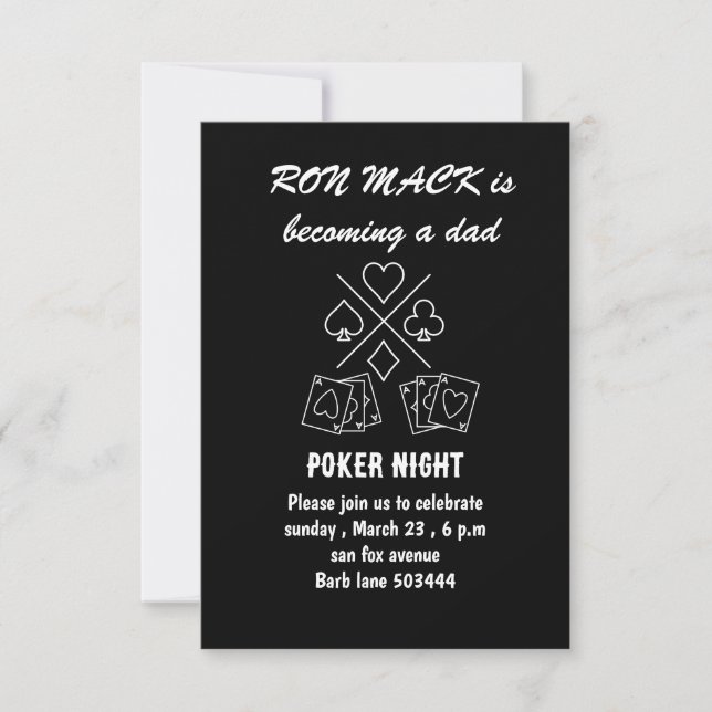 Invitation Soirée de poker Dadchelor (Devant)