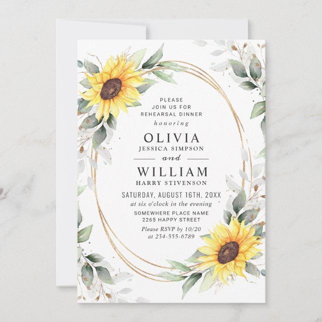 Invitation Soirée de répétition sur la verdure des tournesols (Devant)