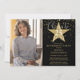 Invitation Soirée De Retraite Photo Des Étoiles D'Or