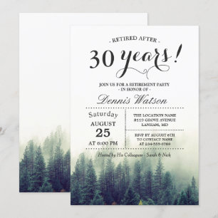 Invitation Soirée de retraite stylish Chic Forest Pine Trees
